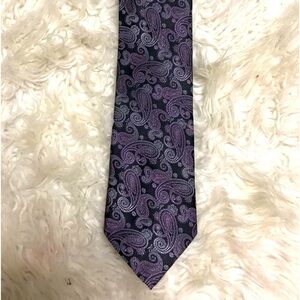 Pronto-Uomo Purple Black Paisley Designer Silk Tie